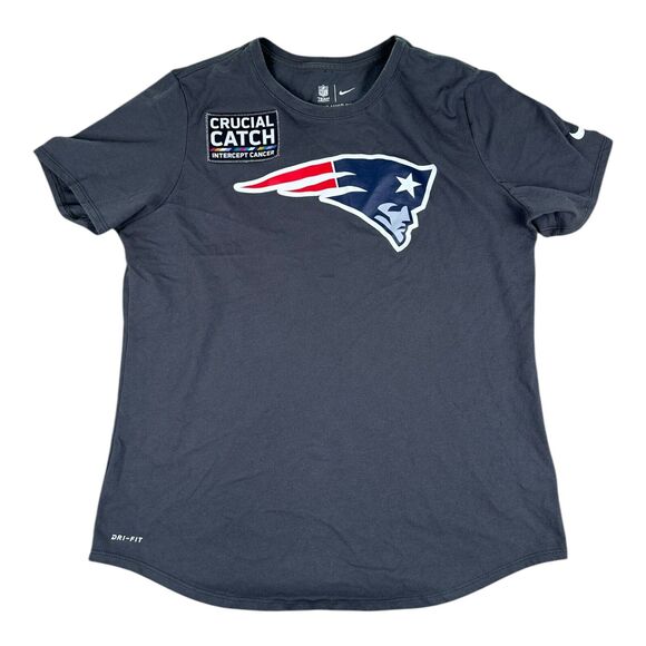 New England Patriots Crucial Catch Gray T-Shirt Women's Size Large - Picture 1 of 7